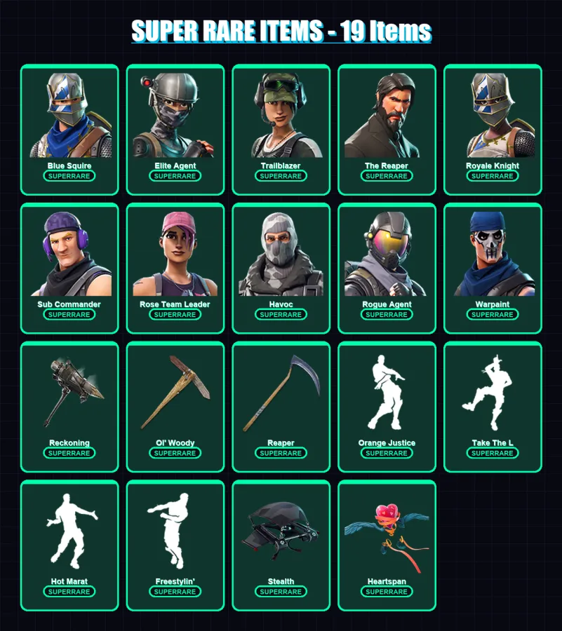 [SWITCH/PSN/PC] | Blue Squire | Elite Agent | Trailblazer | The Reaper | Royale Knight | 98 skin | 82 pickaxe | 80 emote | 76 glider | Lv878