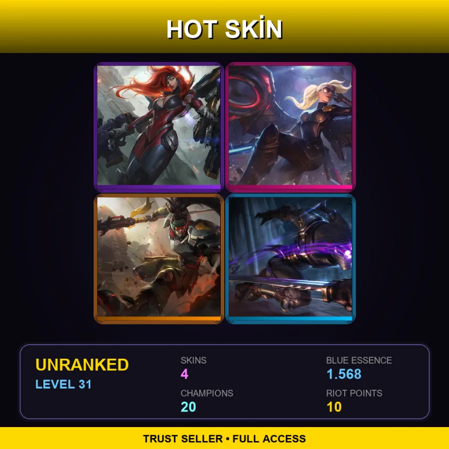 LAS | Lv31 | Unranked | 4 Skin | 20 Champ