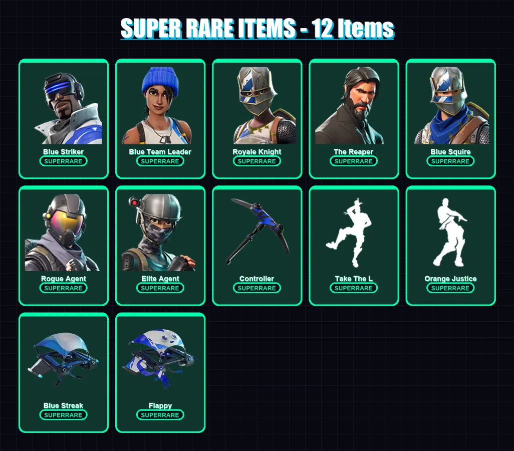 [PC/XBOX/PSN] | Blue Striker | Blue Team Leader | Royale Knight | The Reaper | Blue Squire | 75 skin | 35 pickaxe | 50 emote | 38 glider | Lv407 — Fortnite account