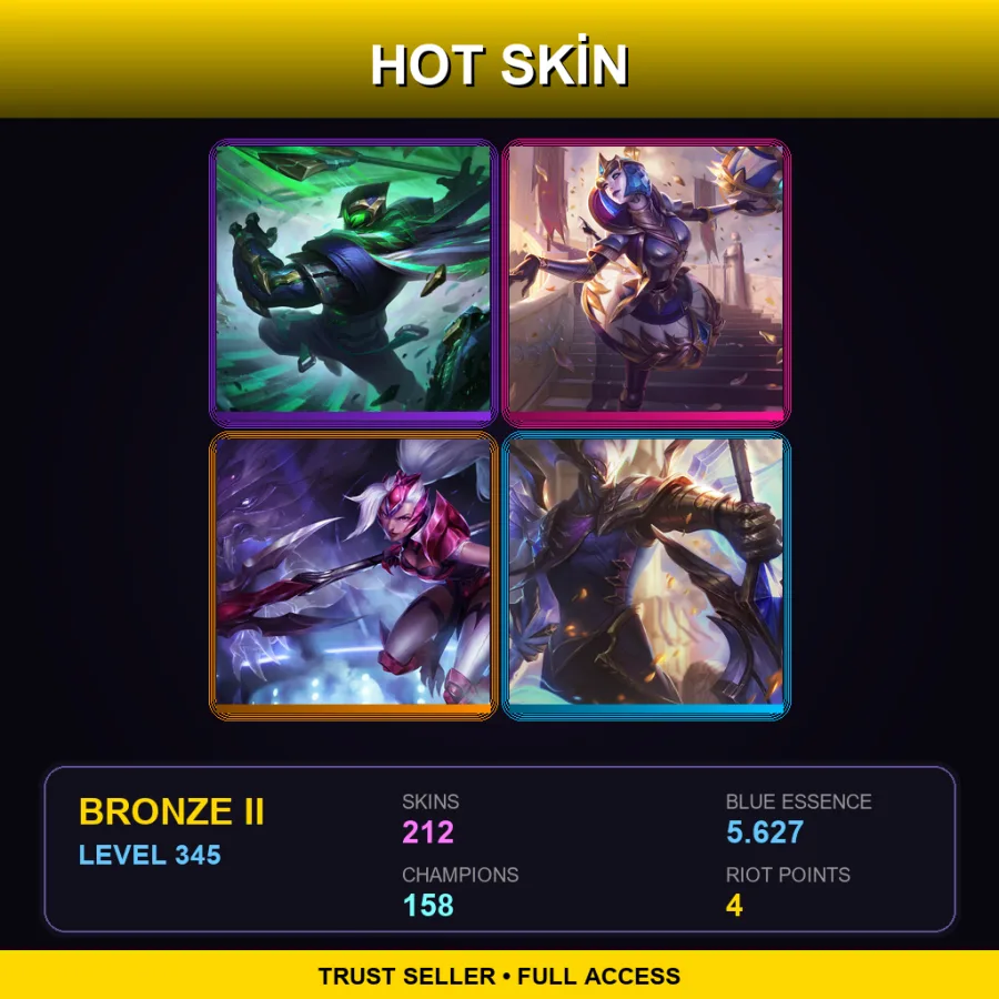 SG | Lv345 | Bronze II | 212 Skin | 158 Champ