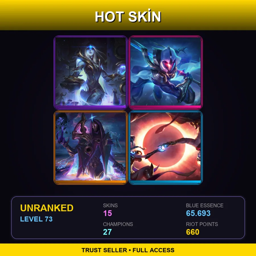 NA | Lv73 | Unranked | 15 Skin | 27 Champ — LoL account