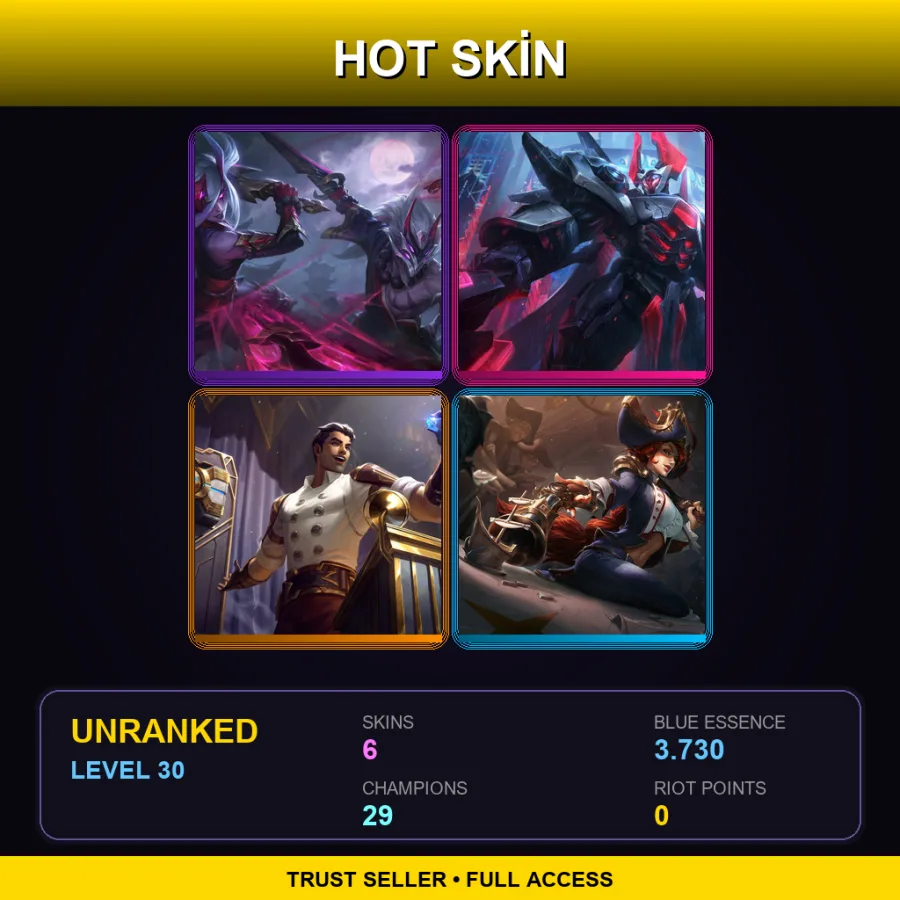 LAN | Lv30 | Unranked | 6 Skin | 29 Champ — Desert Trooper Garen