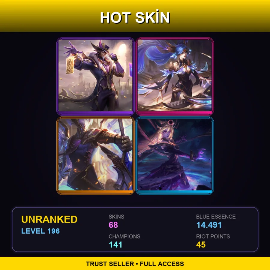 TR | Lv196 | Unranked | 68 Skin | 141 Champ — Bioforge Darius