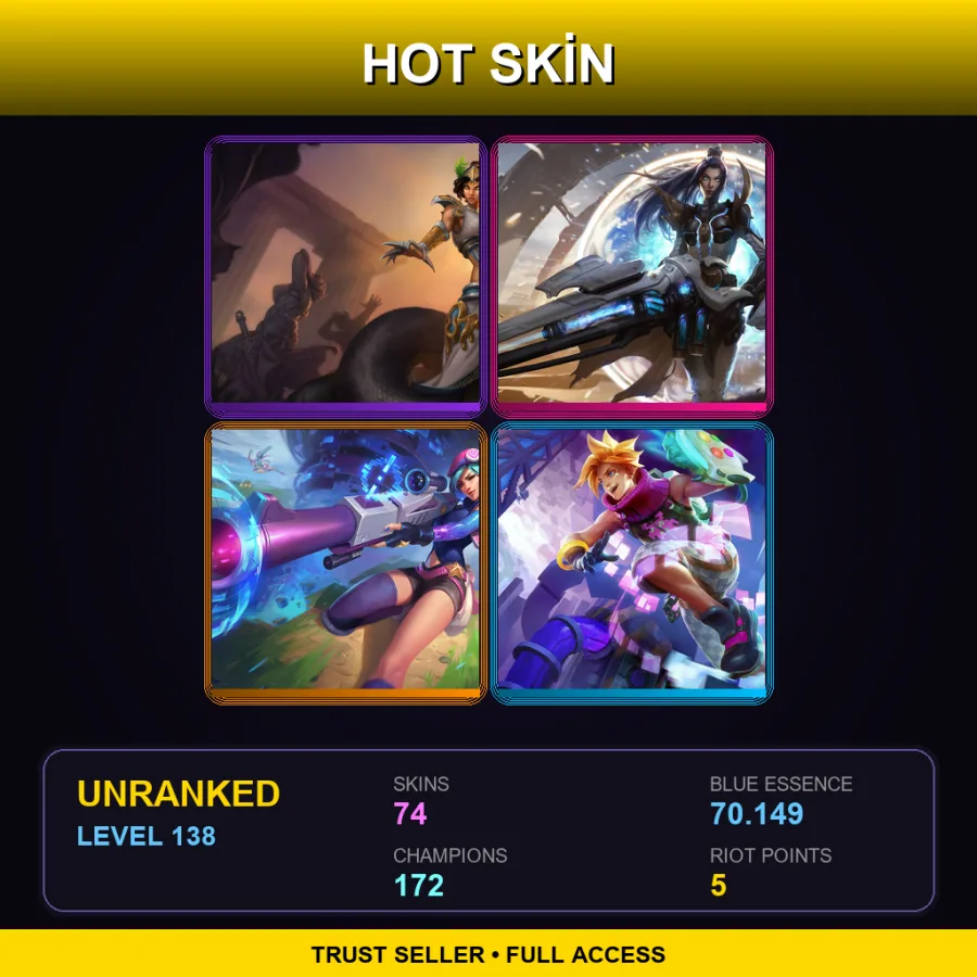 VN | Lv138 | Unranked | 74 Skin | 172 Champ — Commando Jarvan Iv