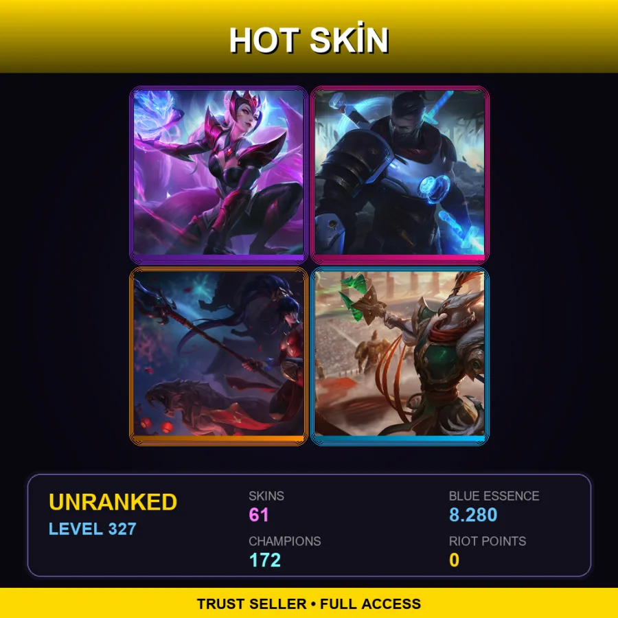EUW | Lv327 | Unranked | 61 Skin | 172 Champ — Coral Reef Malphite
