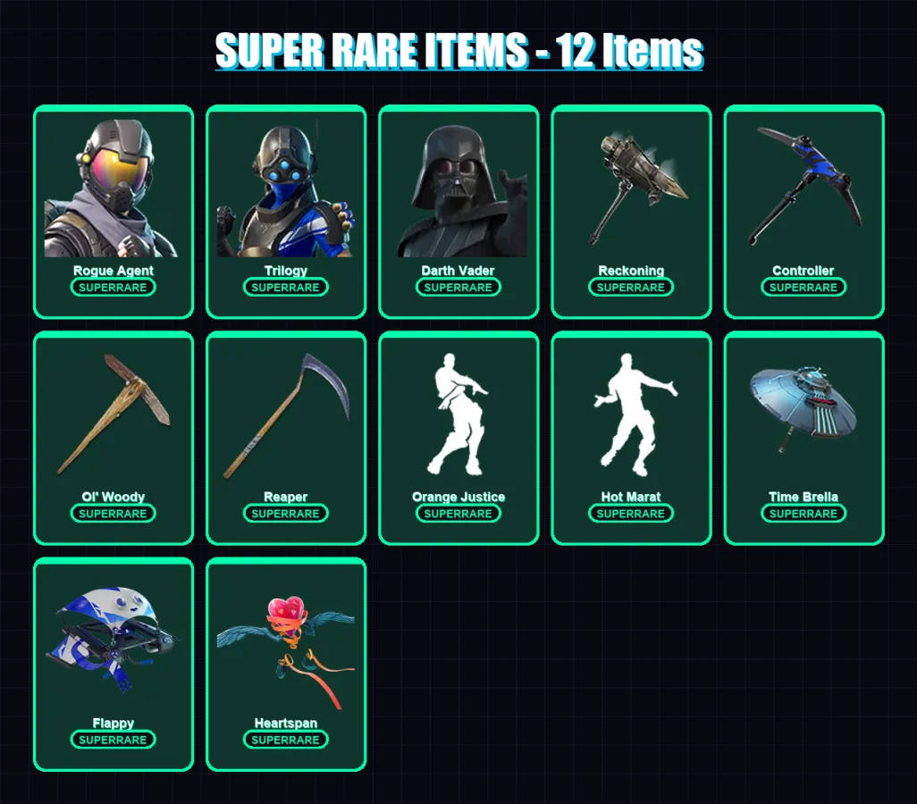 [PS4/PS5/XBOX/PC] | Rogue Agent | Trilogy | Darth Vader | Frozen Love Ranger | Zenith | 84 skin | 69 pickaxe | 84 emote | 71 glider | Lv1507 — Fortnite account