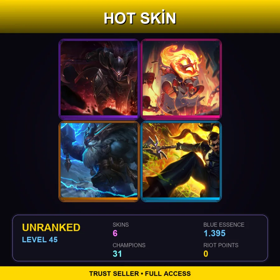 EUW | Lv45 | Unranked | 6 Skin | 31 Champ — Dragonslayer Pantheon