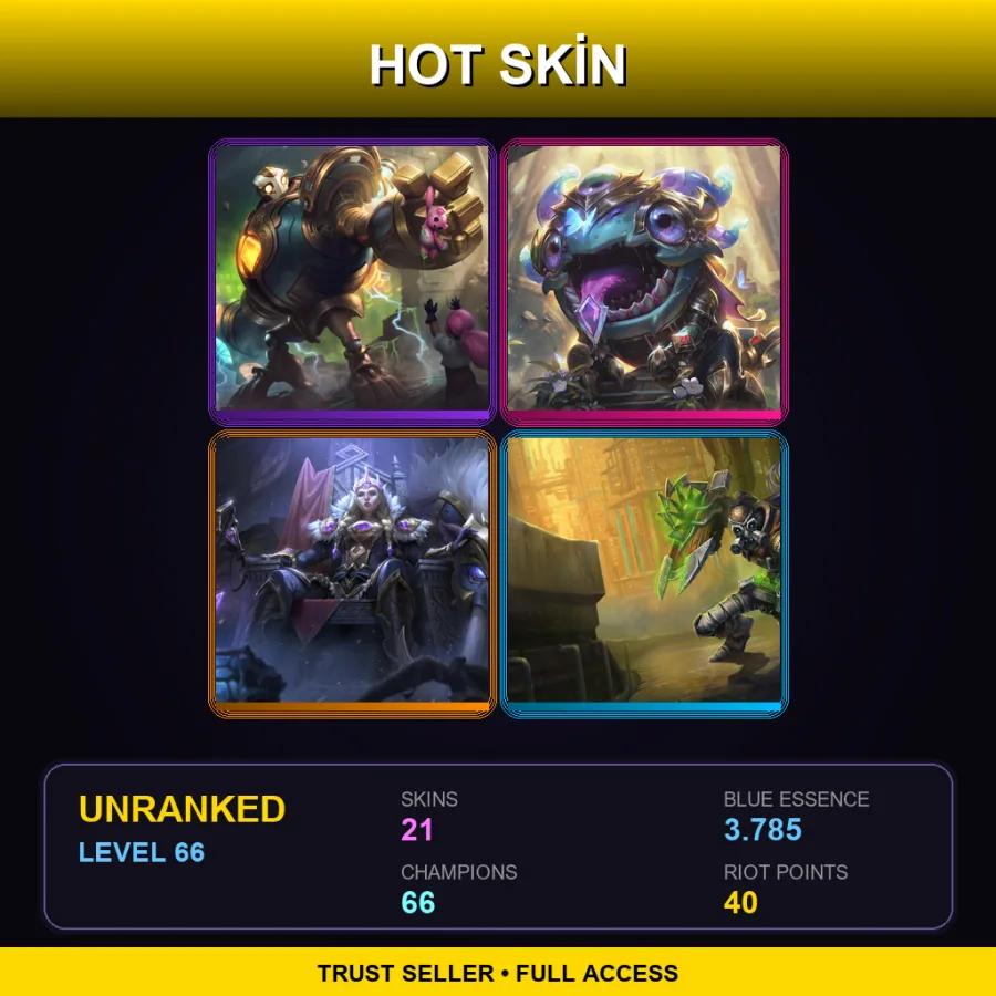 LAS | Lv66 | Unranked | 21 Skin | 66 Champ