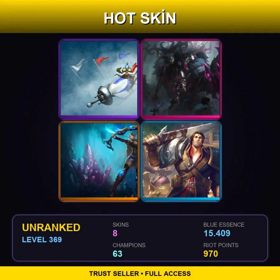 EUNE | Lv369 | Unranked | 8 Skin | 63 Champ — Amethyst Ashe