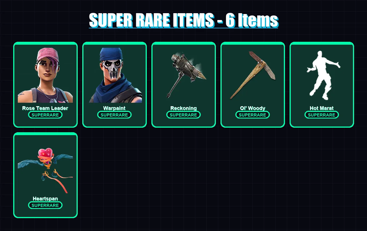[PC/XBOX/PSN] | Rose Team Leader | Warpaint | The Ice King | Dire | Drift | 63 skin | 53 pickaxe | 59 emote | 60 glider | Lv549