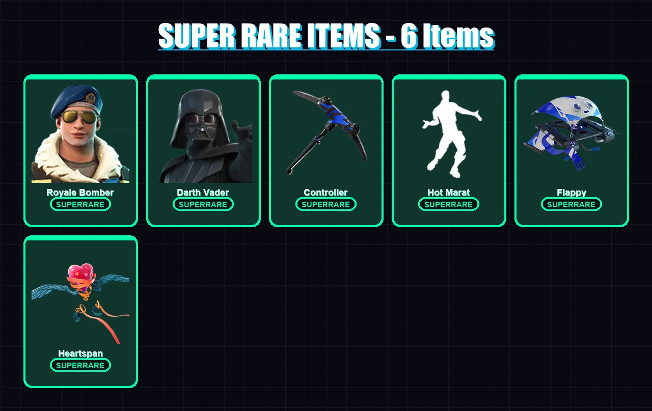 [PS4/PS5/XBOX/PC] | Royale Bomber | Darth Vader | The Prisoner | Frostbite | Renzo the Destroyer | 63 skin | 56 pickaxe | 54 emote | 59 glider | Lv9
