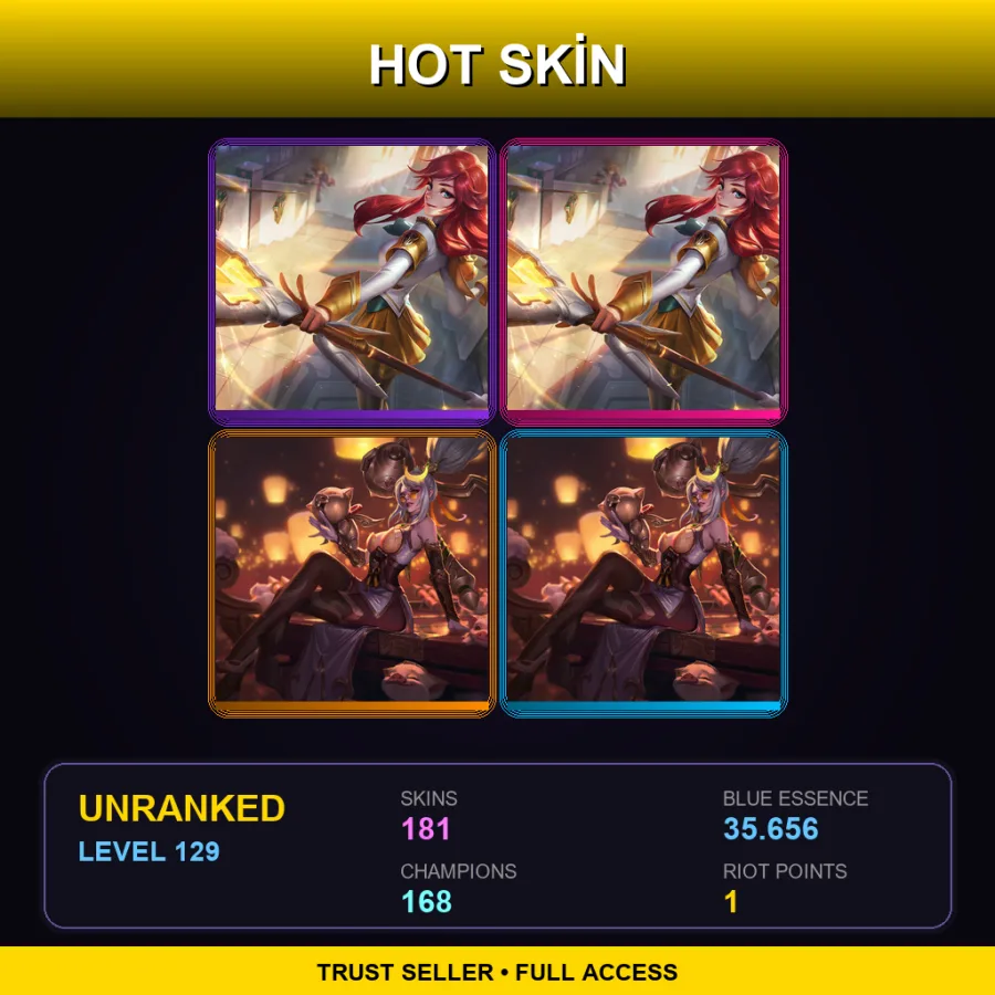 SG | Lv129 | Unranked | 181 Skin | 168 Champ — LoL account