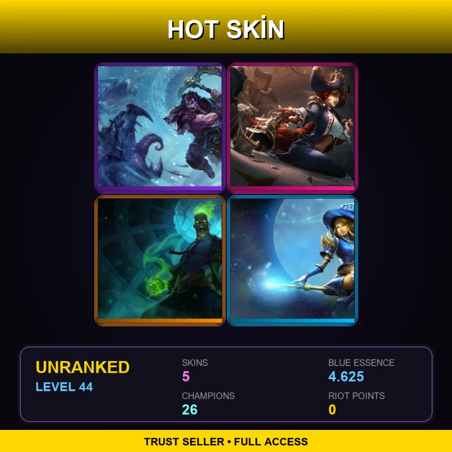 LAN | Lv44 | Unranked | 5 Skin | 26 Champ