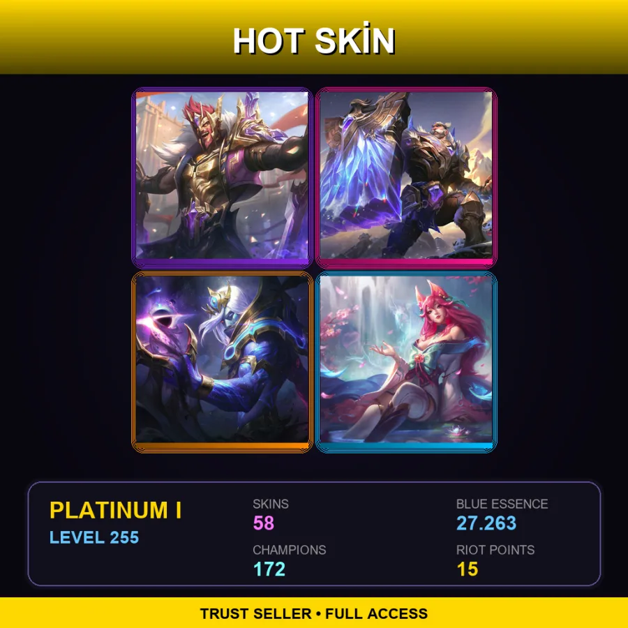 TR | Lv255 | Platinum I | 58 Skin | 172 Champ