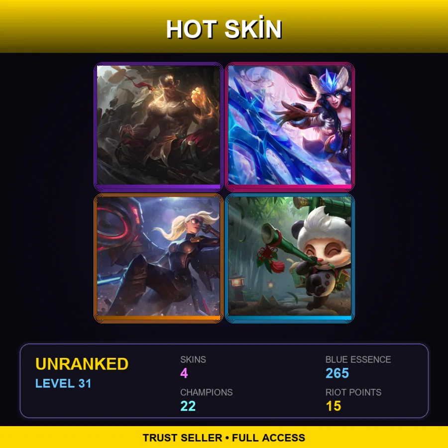 EUNE | Lv31 | Unranked | 4 Skin | 22 Champ