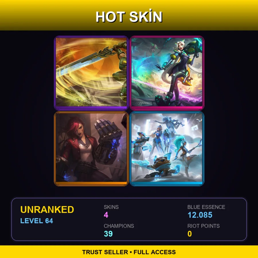 TR | Lv64 | Unranked | 4 Skin | 39 Champ