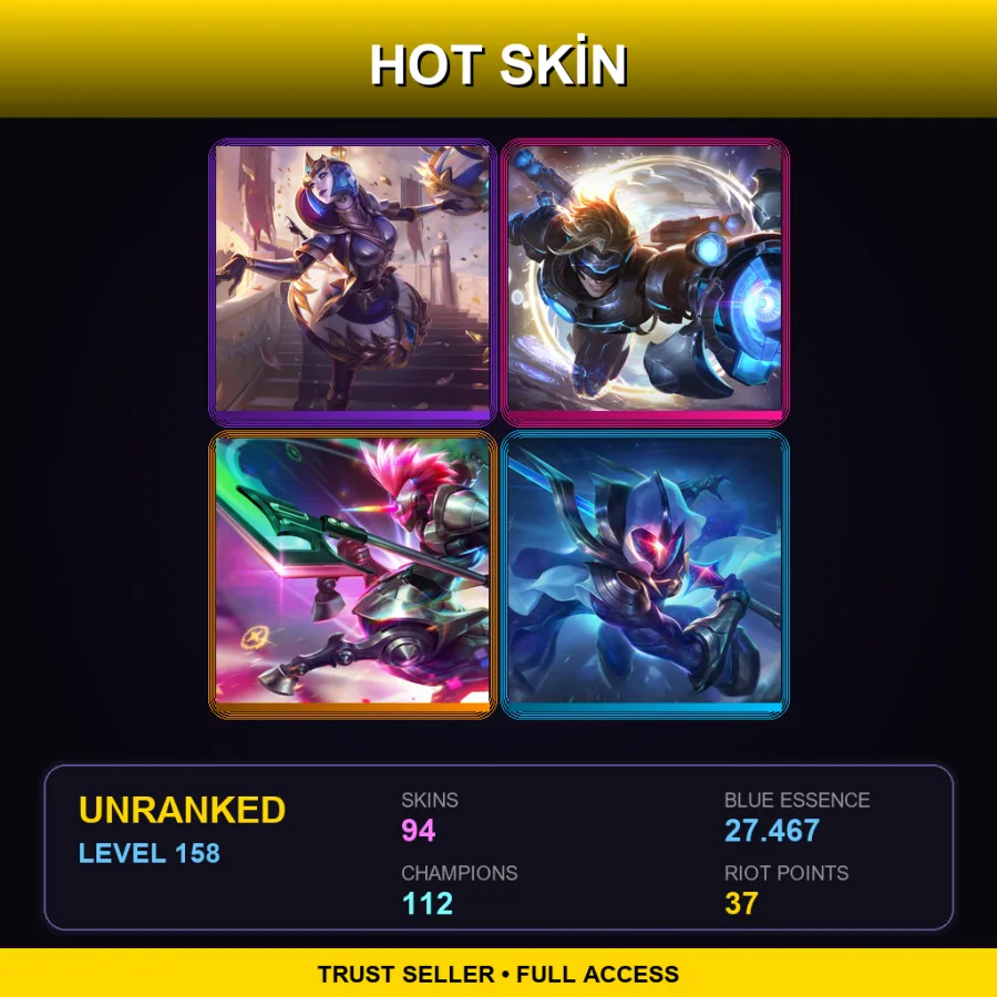 BR | Lv158 | Unranked | 94 Skin | 112 Champ