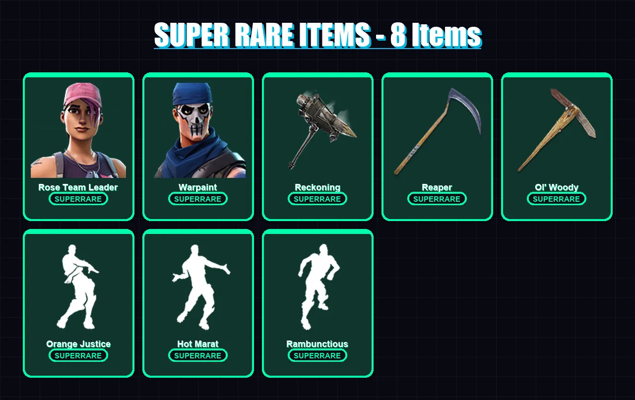 [PC/XBOX/PSN] | Rose Team Leader | Warpaint | Carbide | Omega | Drift | 59 skin | 54 pickaxe | 88 emote | 46 glider | Lv621