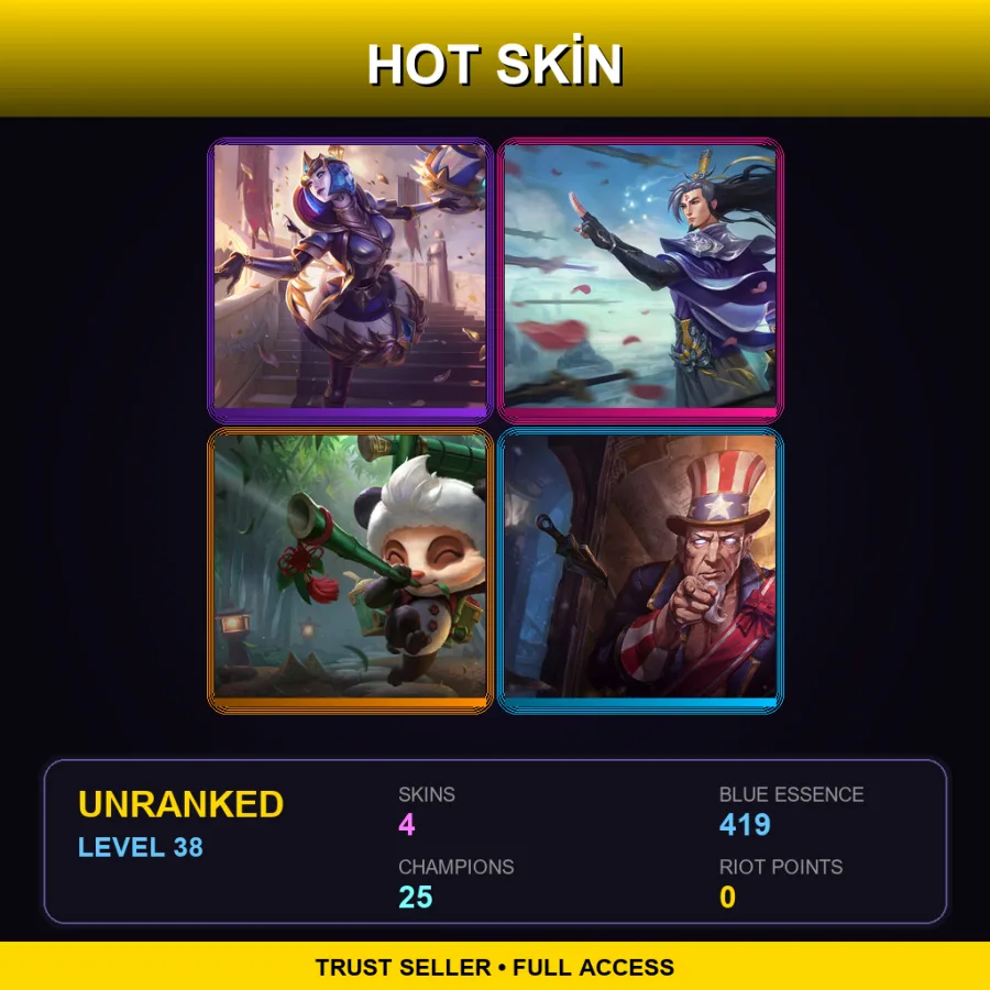 BR | Lv38 | Unranked | 4 Skin | 25 Champ