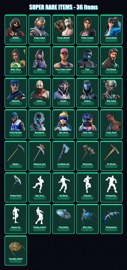 [PC/XBOX] | IKONIK | Rogue Agent | Psycho Bandit | Trinity Trooper | Cloud Striker | 362 skin | 256 pickaxe | 189 emote | 181 glider | Lv2748