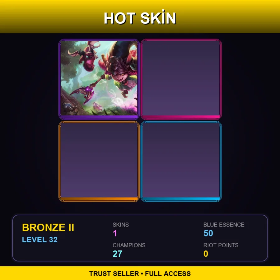 EUNE | Lv32 | Bronze II | 1 Skin | 27 Champ