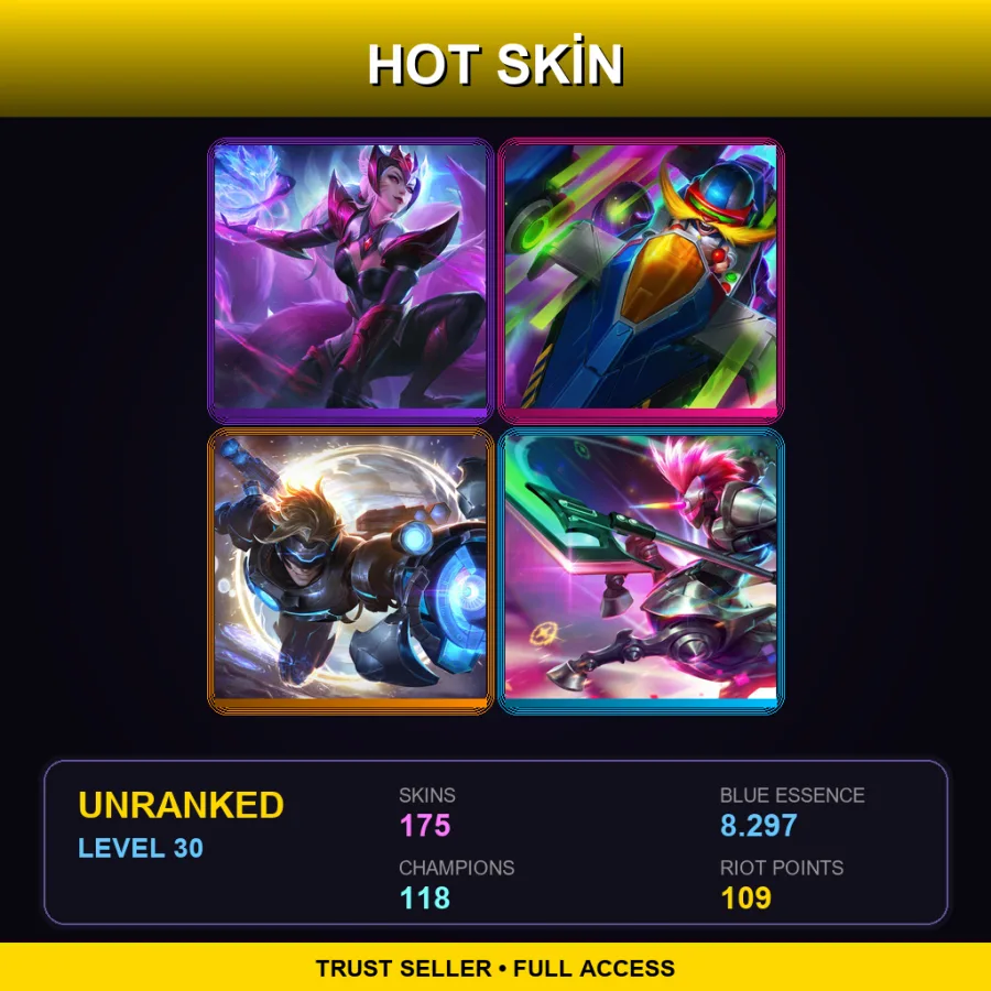 NA | Lv30 | Unranked | 175 Skin | 118 Champ