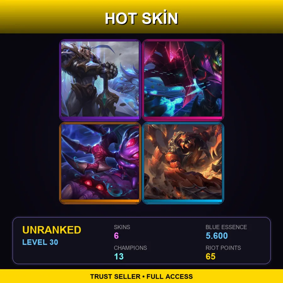 LAS | Lv30 | Unranked | 6 Skin | 13 Champ