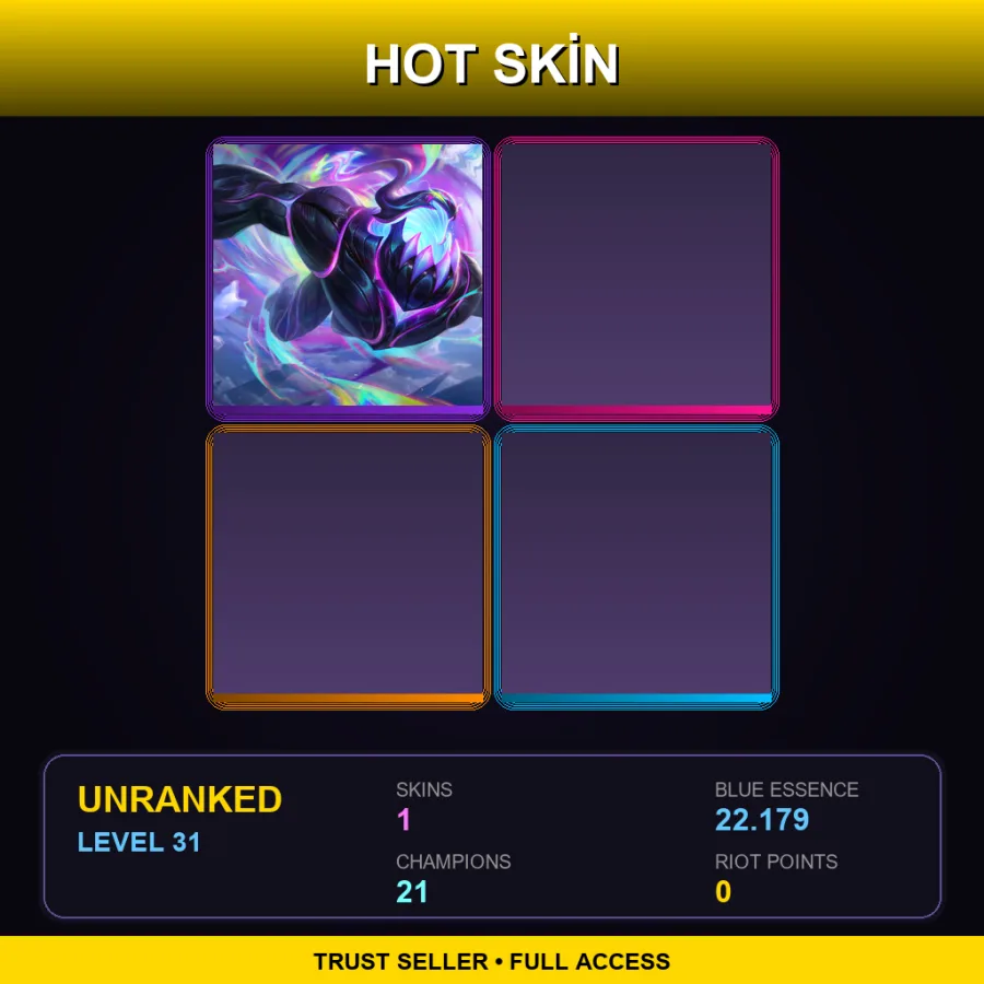 EUW | Lv31 | Unranked | 1 Skin | 21 Champ — LoL account