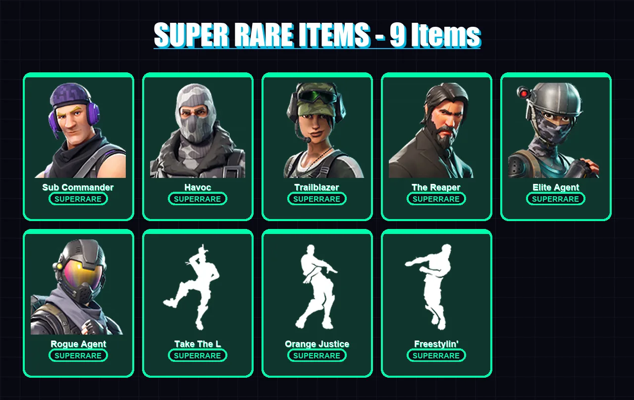[PC/XBOX/PSN] | Sub Commander | Havoc | Trailblazer | The Reaper | Elite Agent | 32 skin | 28 pickaxe | 36 emote | 21 glider | Lv331 — Fortnite account