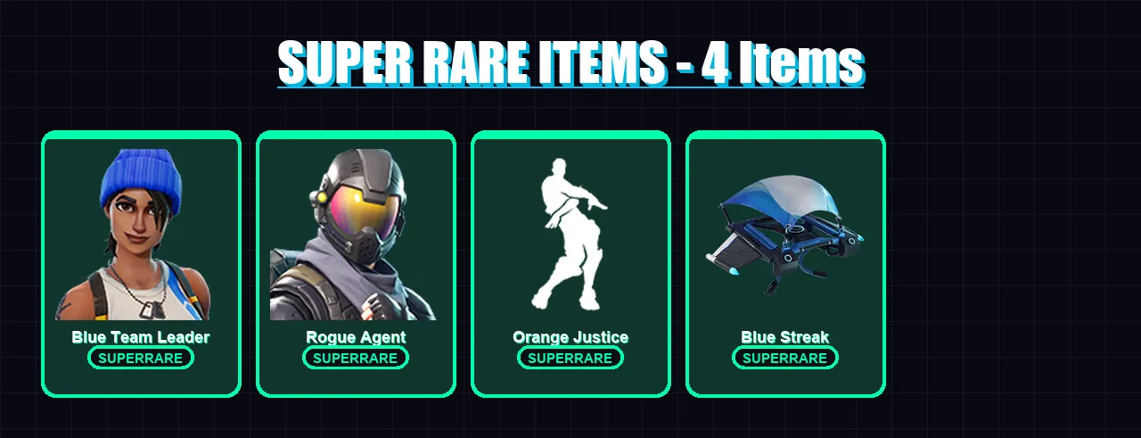 [PS4/PS5/XBOX/PC] | Blue Team Leader | Rogue Agent | Carbide | Lynx | Zenith | 8 skin | 6 pickaxe | 6 emote | 4 glider | Lv22