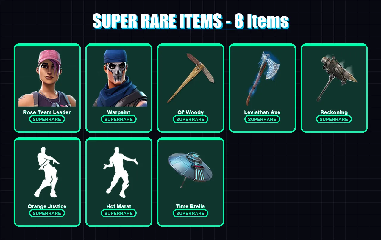 [PC/PSN] | Rose Team Leader | Warpaint | Sentinel | Dire | The Ageless | 137 skin | 116 pickaxe | 122 emote | 133 glider | Lv1676