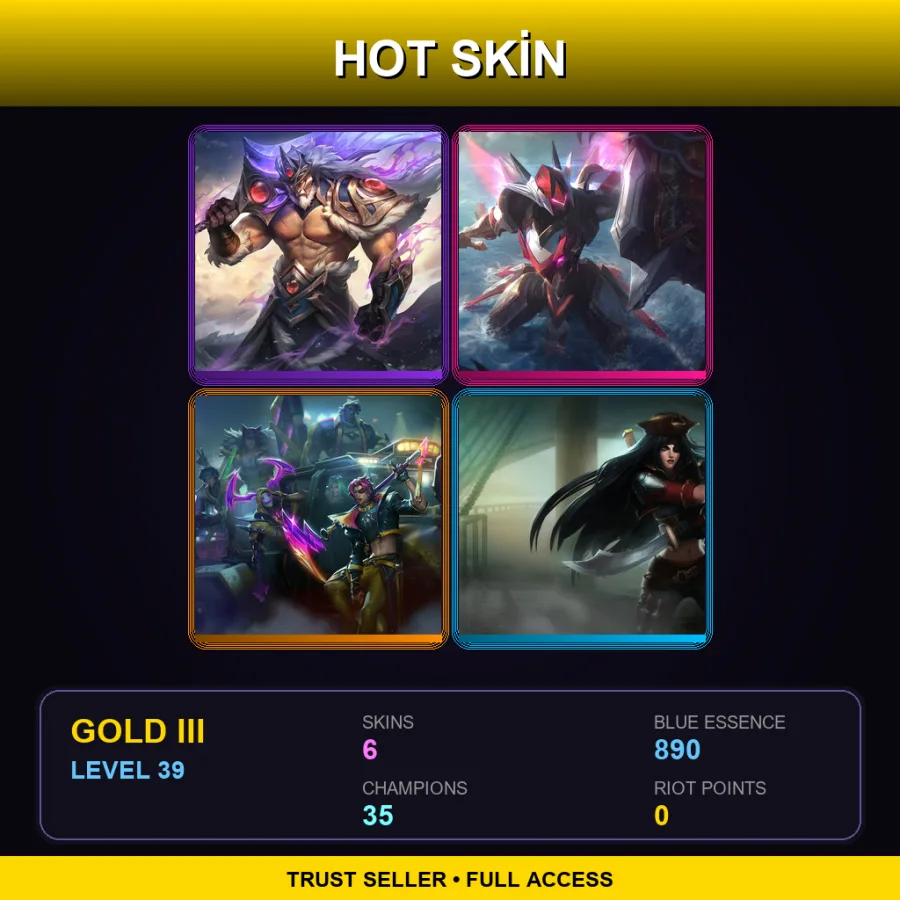 EUW | Lv39 | Gold III | 6 Skin | 35 Champ