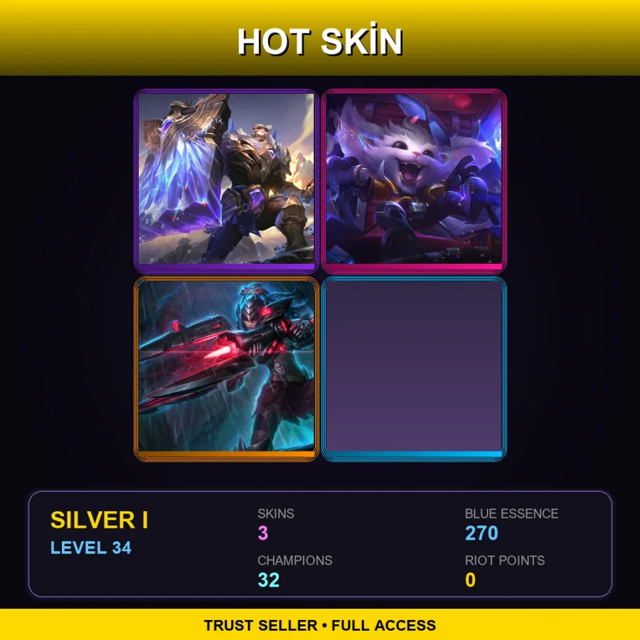 LAS | Lv34 | Silver I | 3 Skin | 32 Champ