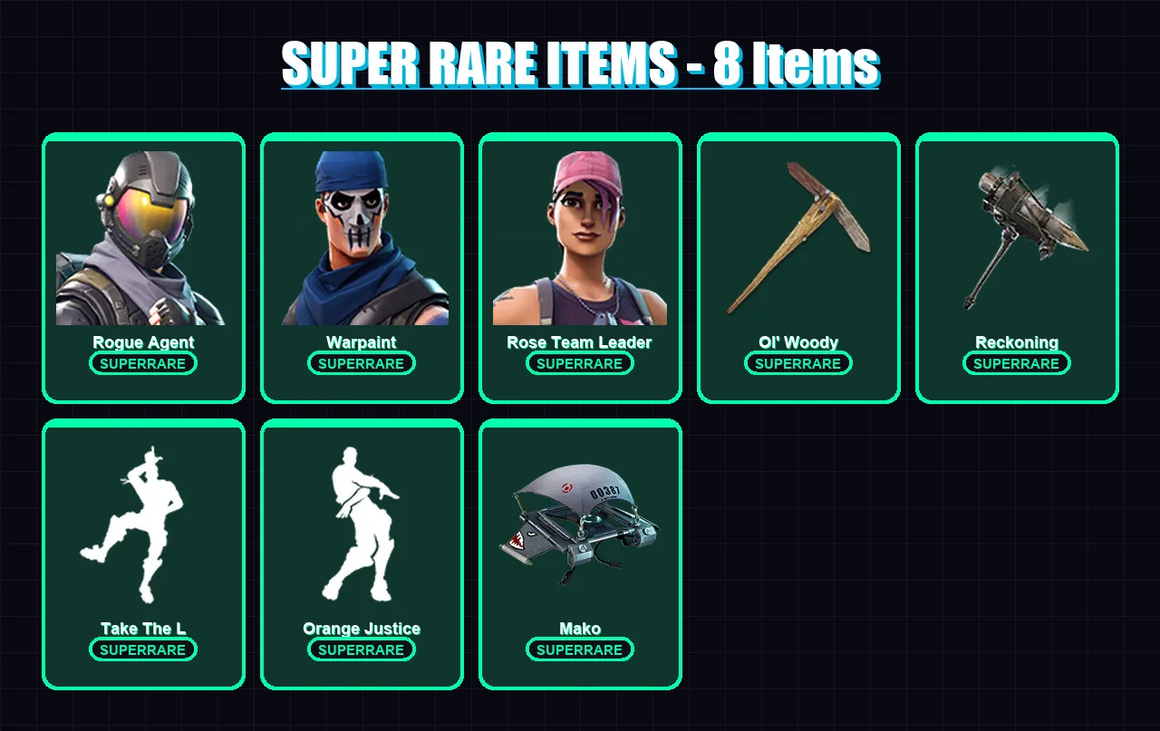 [PC/XBOX/PSN] | Rogue Agent | Warpaint | Rose Team Leader | Gear Specialist Maya | Drift | 66 skin | 73 pickaxe | 66 emote | 87 glider | Lv1311 — Fortnite account
