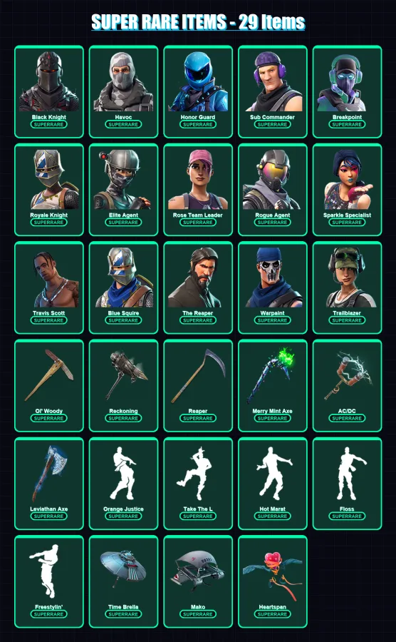 [PS4/PS5/XBOX/PC] | Black Knight | Havoc | Honor Guard | 229 skin | Lv1680