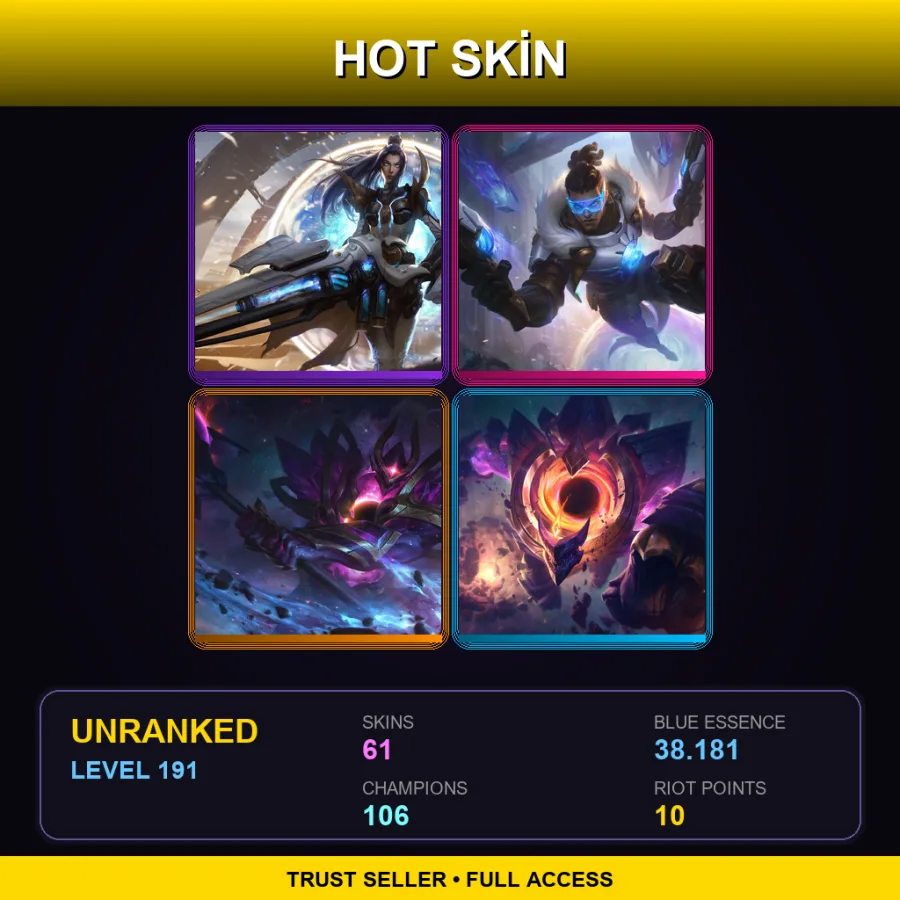 LAS | Lv191 | Unranked | 61 Skin | 106 Champ