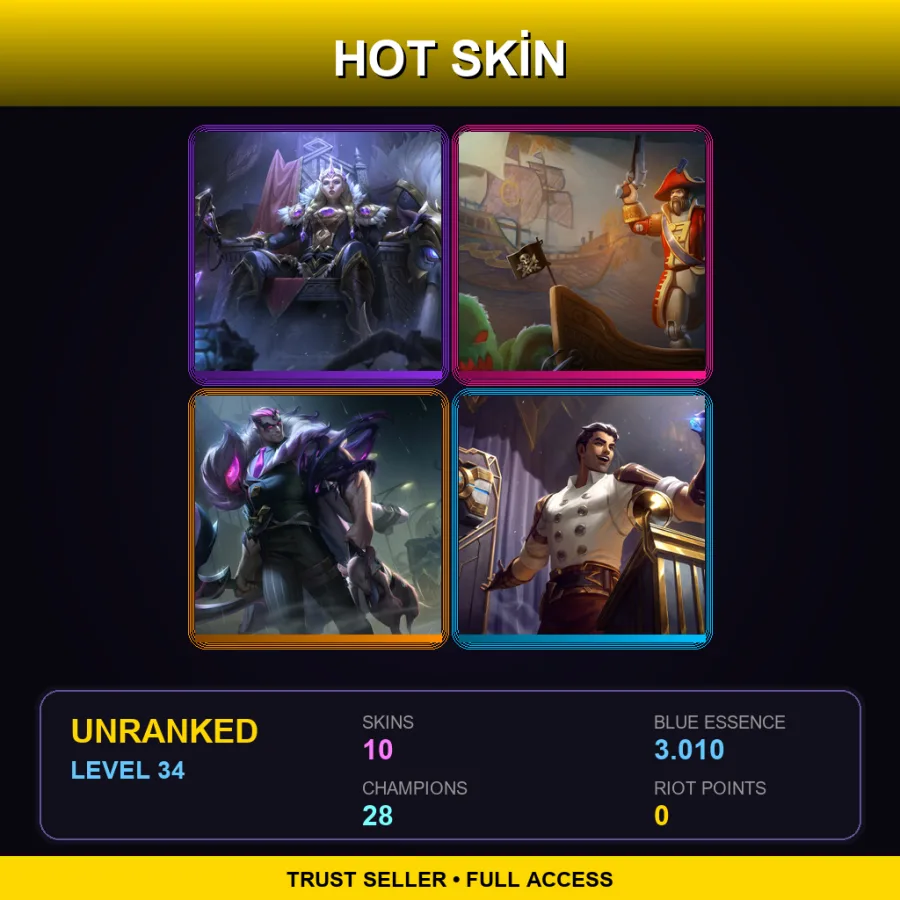 EUNE | Lv34 | Unranked | 10 Skin | 28 Champ — Creator Viktor