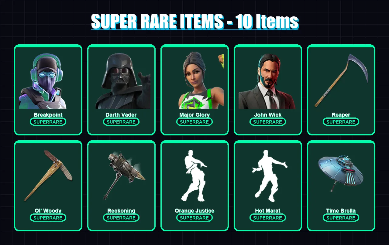 [PC/XBOX/PSN] | Breakpoint | Darth Vader | Major Glory | John Wick | Valeria | 722 skin | 629 pickaxe | 448 emote | 330 glider | Lv8817