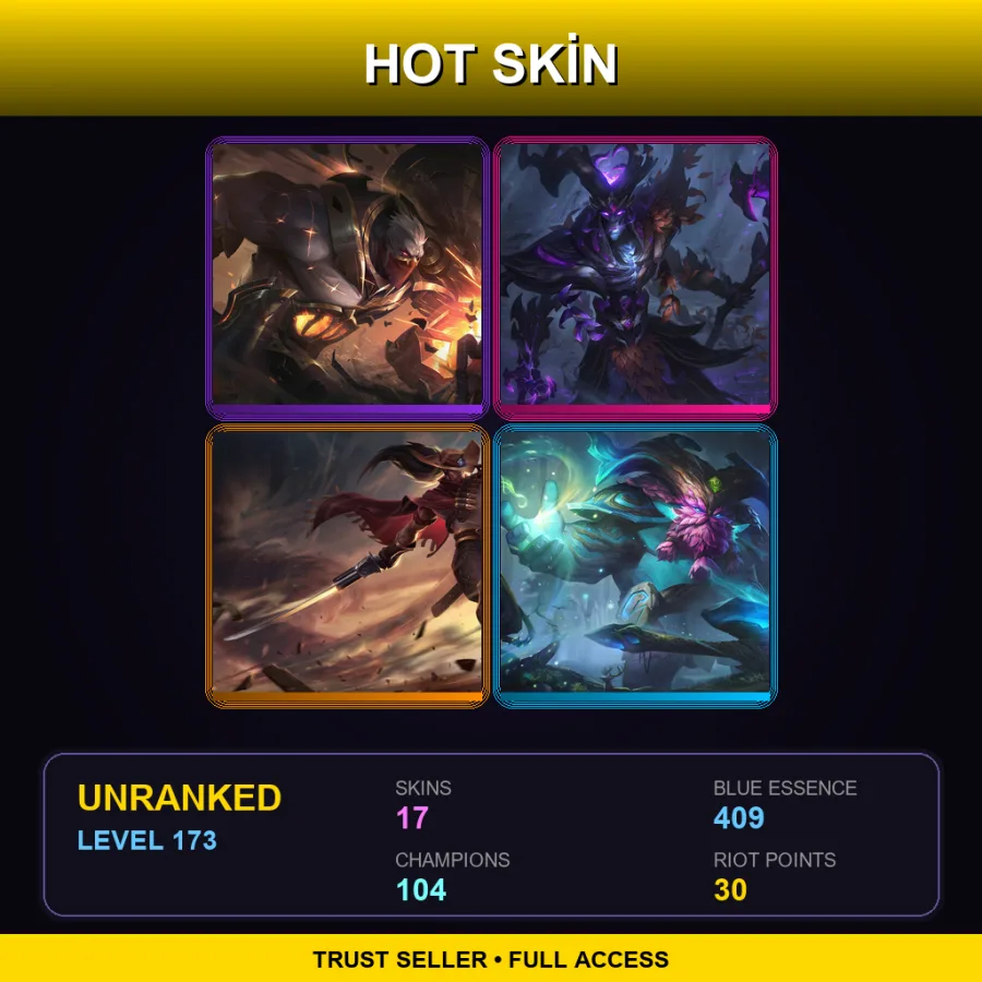 BR | Lv173 | Unranked | 17 Skin | 104 Champ — LoL account