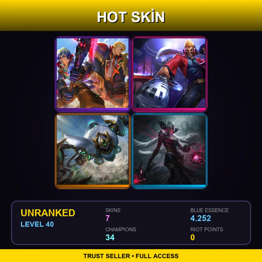 LAN | Lv40 | Unranked | 7 Skin | 34 Champ — Coven Nilah