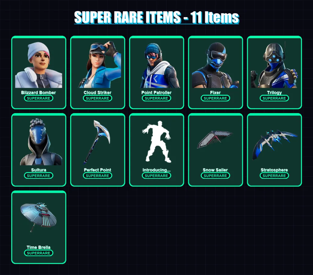 [PC/XBOX/PSN] | Lara Croft | Blizzard Bomber | Cloud Striker | Point Patroller | Fixer | 180 skin | 239 pickaxe | 196 emote | 210 glider | Lv4162