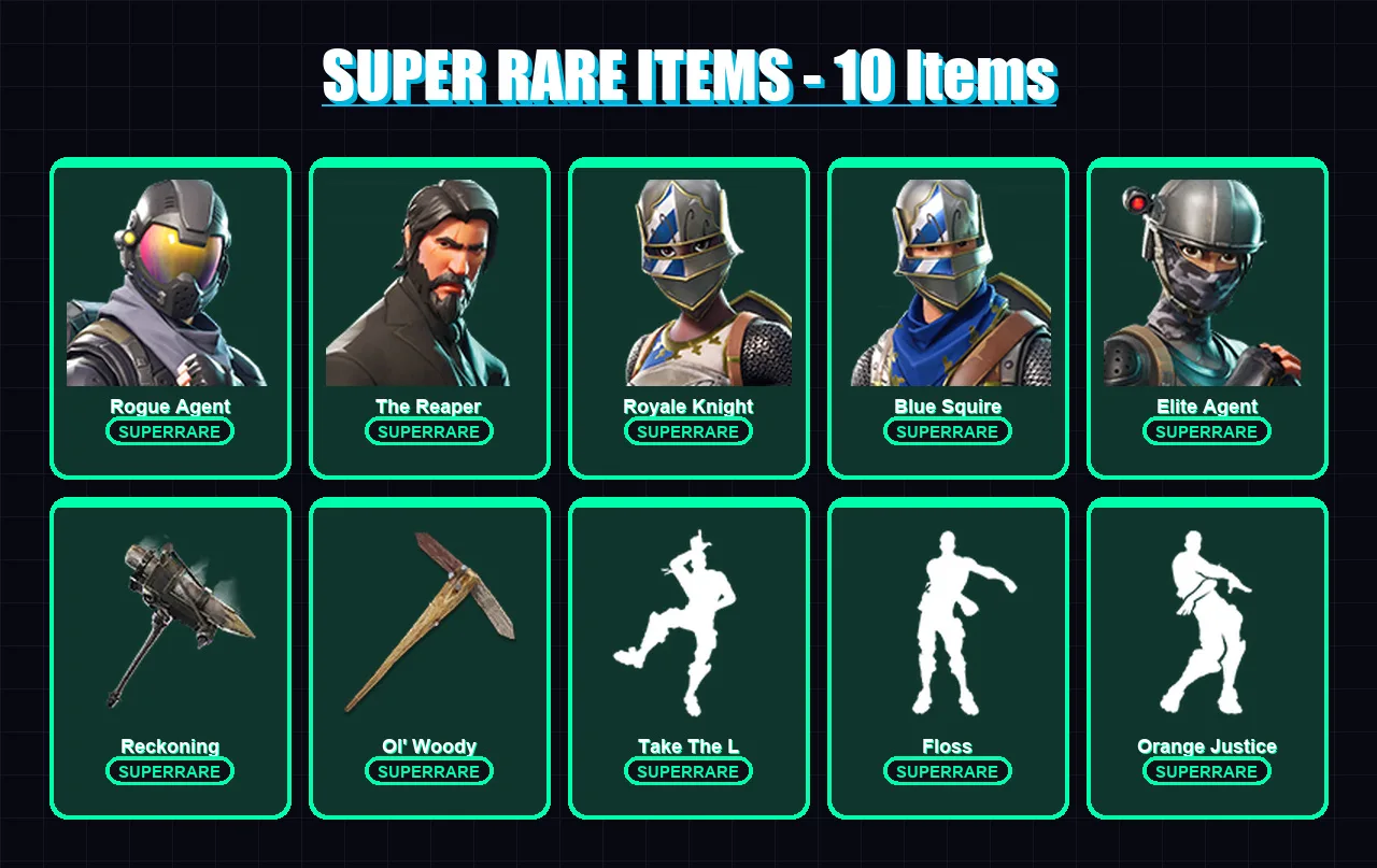 [PC/XBOX/PSN] | Rogue Agent | The Reaper | Royale Knight | Blue Squire | Elite Agent | 39 skin | 34 pickaxe | 40 emote | 38 glider | Lv559 — Fortnite account