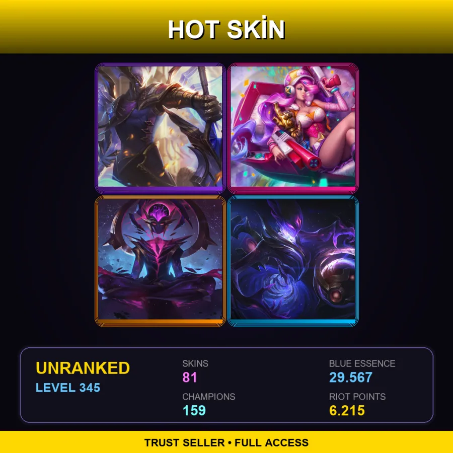 LAS | Lv345 | Unranked | 81 Skin | 159 Champ