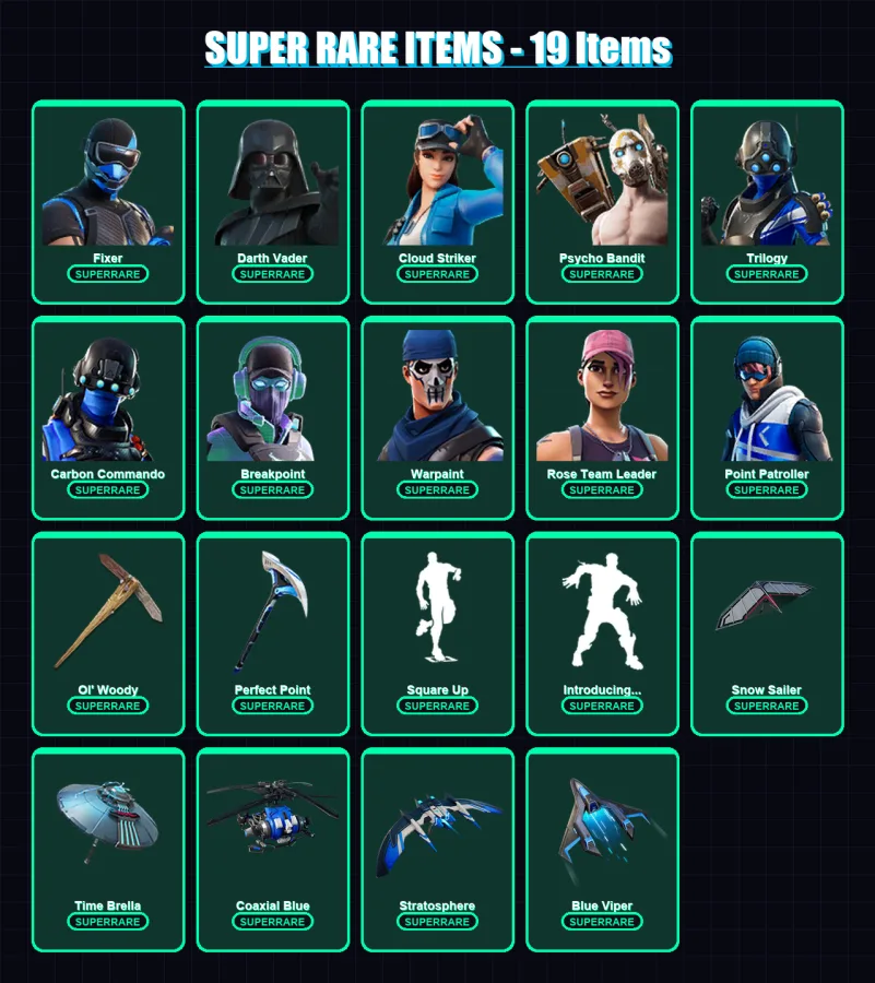 [PC/XBOX] | Fixer | Darth Vader | Cloud Striker | Psycho Bandit | Trilogy | 340 skin | 329 pickaxe | 299 emote | 219 glider | Lv3598