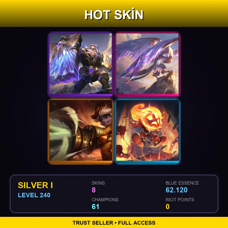 LAN | Lv240 | Silver I | 8 Skin | 61 Champ