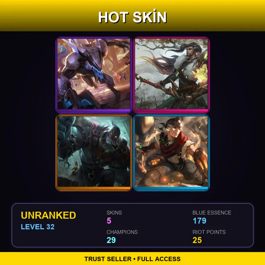 LAS | Lv32 | Unranked | 5 Skin | 29 Champ