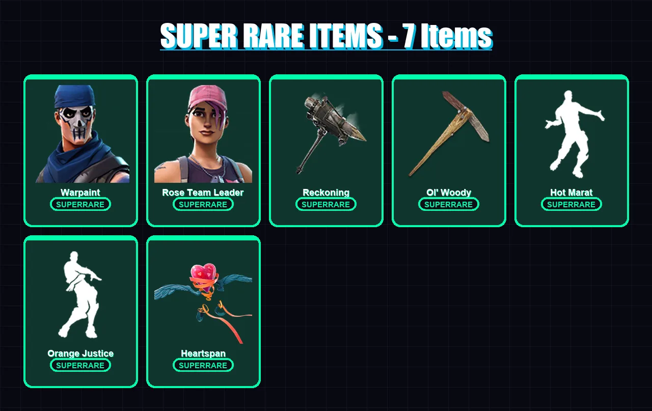 [SWITCH/PSN/PC] | Warpaint | Rose Team Leader | Zenith | Blackheart | Drift | 31 skin | 80 pickaxe | 60 emote | 72 glider | Lv882