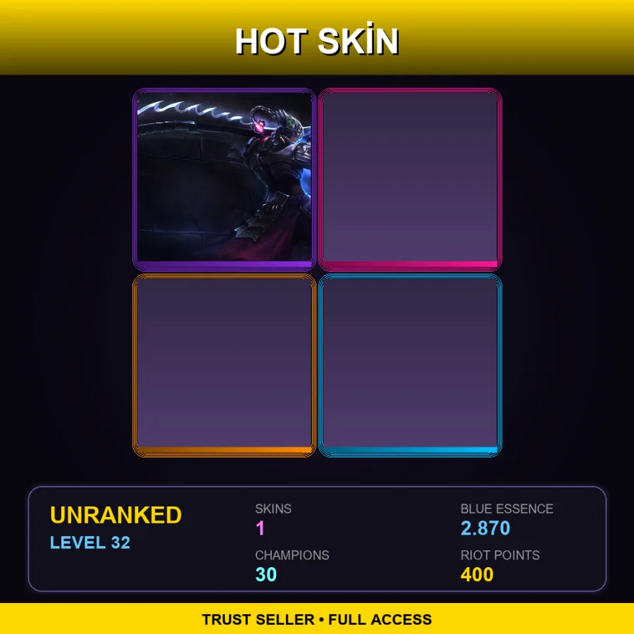 EUW | Lv32 | Unranked | 1 Skin | 30 Champ