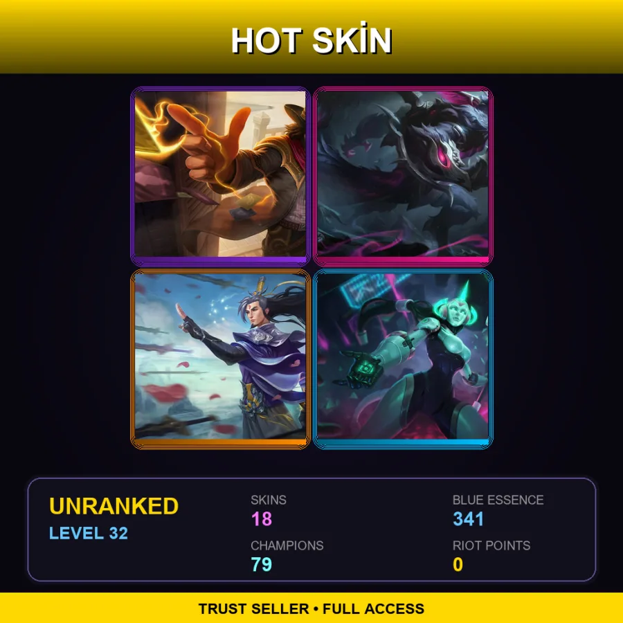 VN | Lv32 | Unranked | 18 Skin | 79 Champ — Old God Warwick