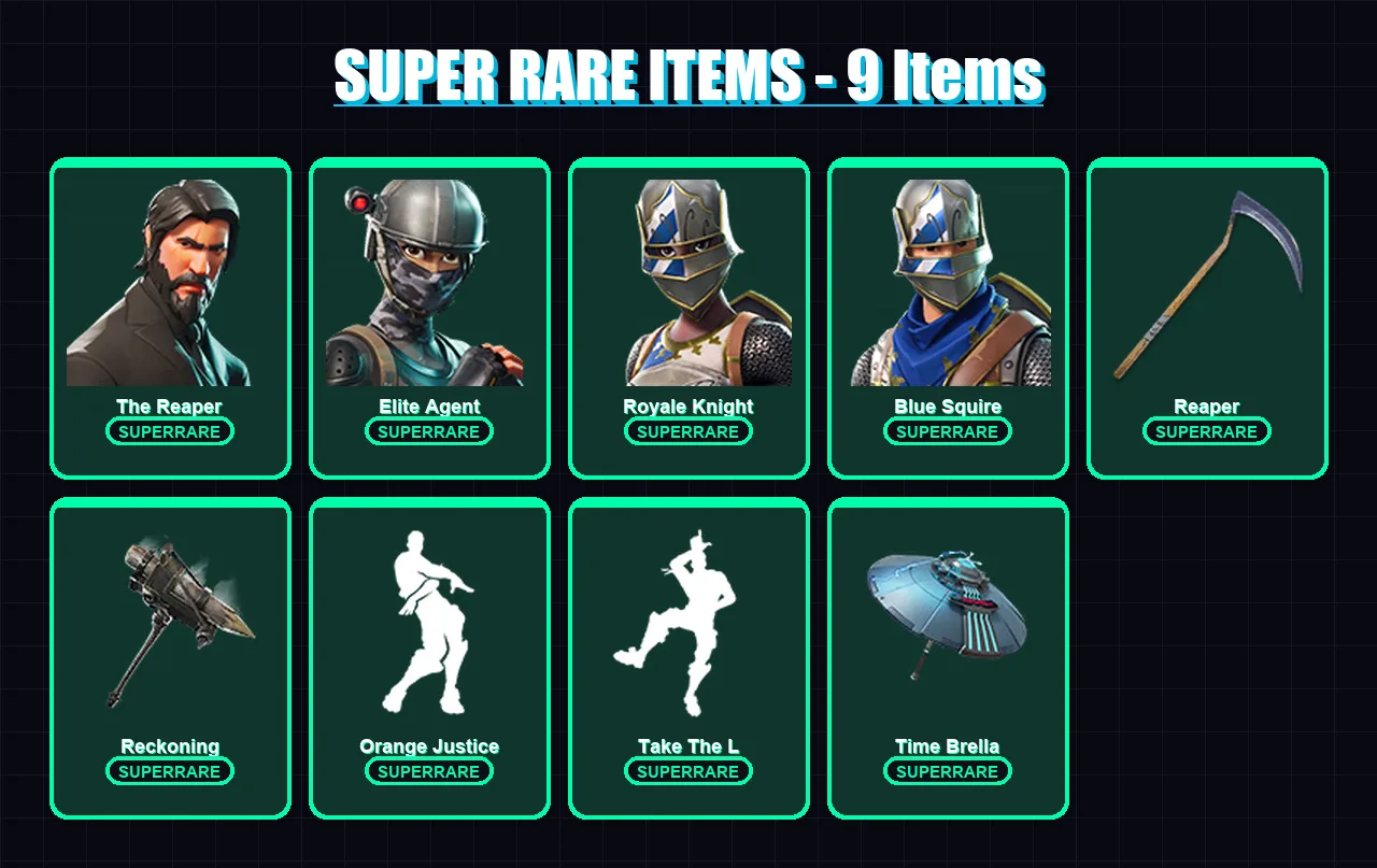 [PC/PSN] | The Reaper | Elite Agent | Royale Knight | Blue Squire | Carbide | 71 skin | 78 pickaxe | 69 emote | 76 glider | Lv1148